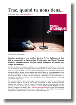 Article France Musique sur le trac