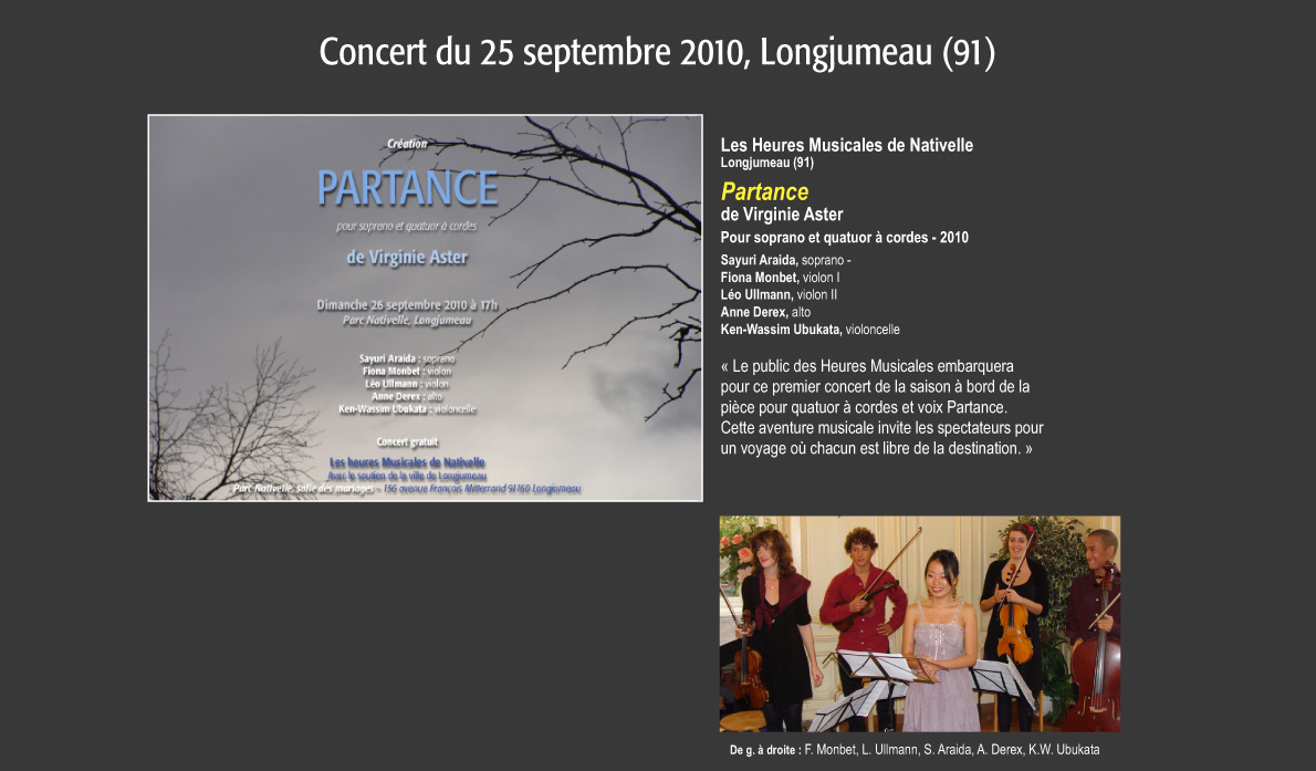 Concert du 25 septembre 2010, Longjumeau (91)